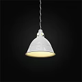 Modern White Dome Shaped Pendant Light With Metal Chain And Soft Illumination