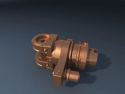 Brass Metal Mechanical Component With Precision Engineered Industrial Structure Details 3d model