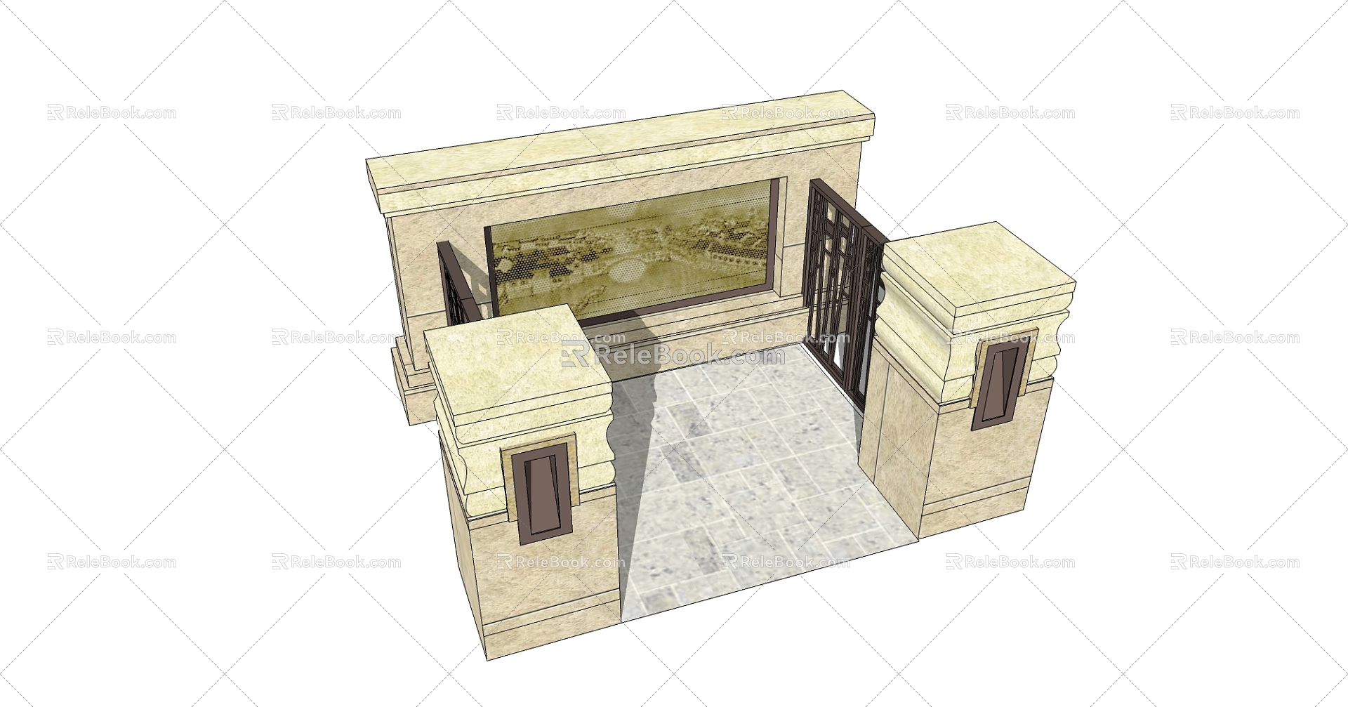 Modern Gate New Asian Entrance Gate model