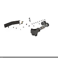 Disassembled Mechanical Equipment Components With Metal Screws And Black Parts