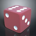 Red Cube Dice As Household Item With White Dots And Smooth Surface Design