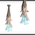 Artistic Petal Shaped Chandelier with White and Blue Glass Design for Modern Interiors