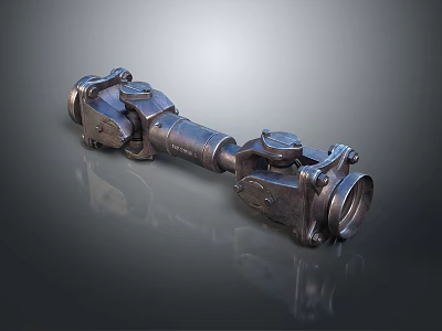 Automotive Drive Shaft Assembly With Metal Construction And Universal Joints 3d model