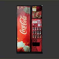 Red Coca Cola Vending Machine With Beverage Selection And Digital