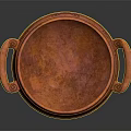 Traditional Copper Bowl With Double Handles And Intricate Carved Patterns For Household Use