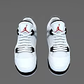 White Basketball Sneakers With Red Logo Gray Panel Details White Laces And Black Sole