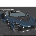 McLaren Blue Sports Car With Aerodynamic Rear Wing And Sporty Exterior Design