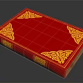Red Decorative Storage Box With Intricate Golden Patterns For Home Use