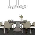 Modern Dining Table and Chair Combination Simple Dining Table and Chair Combination 3d model