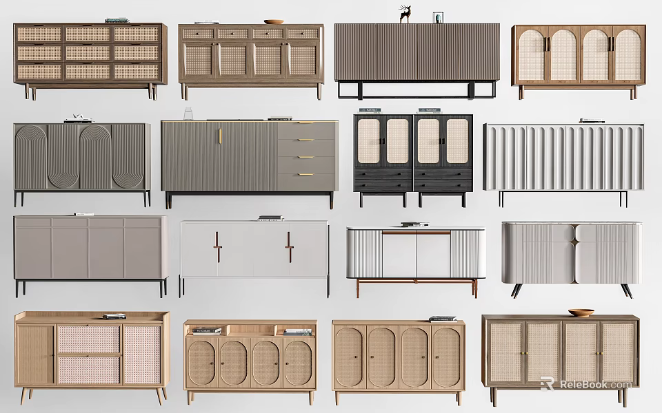 Console Cabinet and Sideboard with Modern Designs and Functional Storage Solutions 3d model