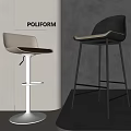 Modern Beige And Black Bar Stools Minimalist Upholstered Poliform Contemporary Design