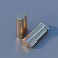 Sleek Metallic Cylindrical Daily Living Products With Gold Silver Lids And Smooth Surface
