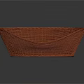 Brown Wicker Basket for Household Storage with Wooden Base Design