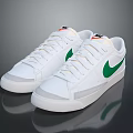 White Casual Sneakers With Green Nike Logo And Lace Up Design For Daily Wear