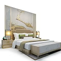Background double bed 3d model