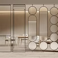 Modern Room Divider With Geometric Metal Frame And Woven Panels For Interior Design