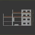 Multi Storey Building Construction With Concrete Frame Orange Beams And Scaffolding