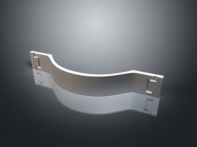 Curved Metal Household Accessory With Smooth Surface And Mounting Holes For Home Use 3d model