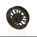 Vintage Wooden Wheel With Spokes And Hub For Historical Equipment