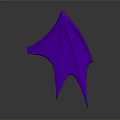 Purple Wing Shaped Decorative Component Detailed 3D Model Design with Smooth Curves and Modern Aesthetic