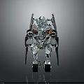 Silver Mechanical Robot With Red Chest And Black Components On Wheels