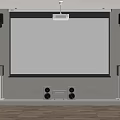 Projection Monitoring System With Large Projection Screen Surround Speakers And Audio Equipment