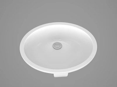 White Circular Ceramic Washbasin with Smooth Surface and Modern Simple Design for Bathroom Vanity 3d model