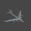 Powerful Fighter Jet Flying In Clear Sky With Four Propellers And Landing Gear