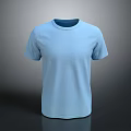 Light Blue Short Sleeve Casual Cotton T Shirt For Daily Wear