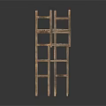 Vintage Wooden Shelf With Three Open Tiers And Natural Wood Design