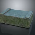 Vintage Green Wooden Storage Box With Metal Clasps For Home Use