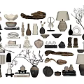 Diverse Decorative Ornament Set For Home Decoration With Ceramic Wood Metal Sculptures Vases And Lamps