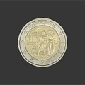 Elegant Gold Jewelry Coin With Architectural Figure Stars And 2016 Design