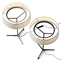 Modern Simple Design Table Lamps With Fabric Shade And Black Beige Base