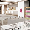 Shopping Mall Electronic Store with iPhone Huawei Displays Display Counters and Product Shelves
