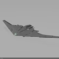 Modern Gray Stealth Aircraft Featuring Sleek Streamlined Design On Dark Background 3d model