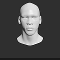 Man White Head 3D Model With Minimal Design And Black Background 3d model