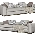 Modern double sofa multiplayer sofa 3d model