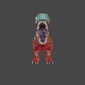 Colorful T Rex Dinosaur Model With Open Mouth And Sharp Teeth