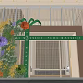 Floral Installation For Modern Outdoor Building Entrance With Colorful Flowers And Greenery