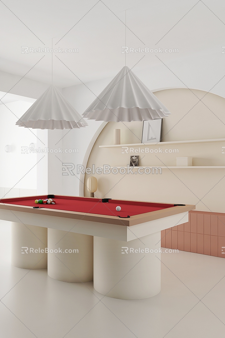 Modern billiard table home billiard room 3d model