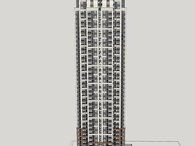 Modern High Rise Building Exterior Design With Windows Balconies And Architectural Details 3d model
