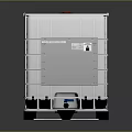 Household Storage Tank With Square Structure Red Lid Metal Frame And Bottom Valve
