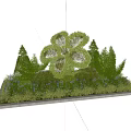 Flower Shaped Trimmed Shrubs With Surrounding Green Bushes And Small Flowers
