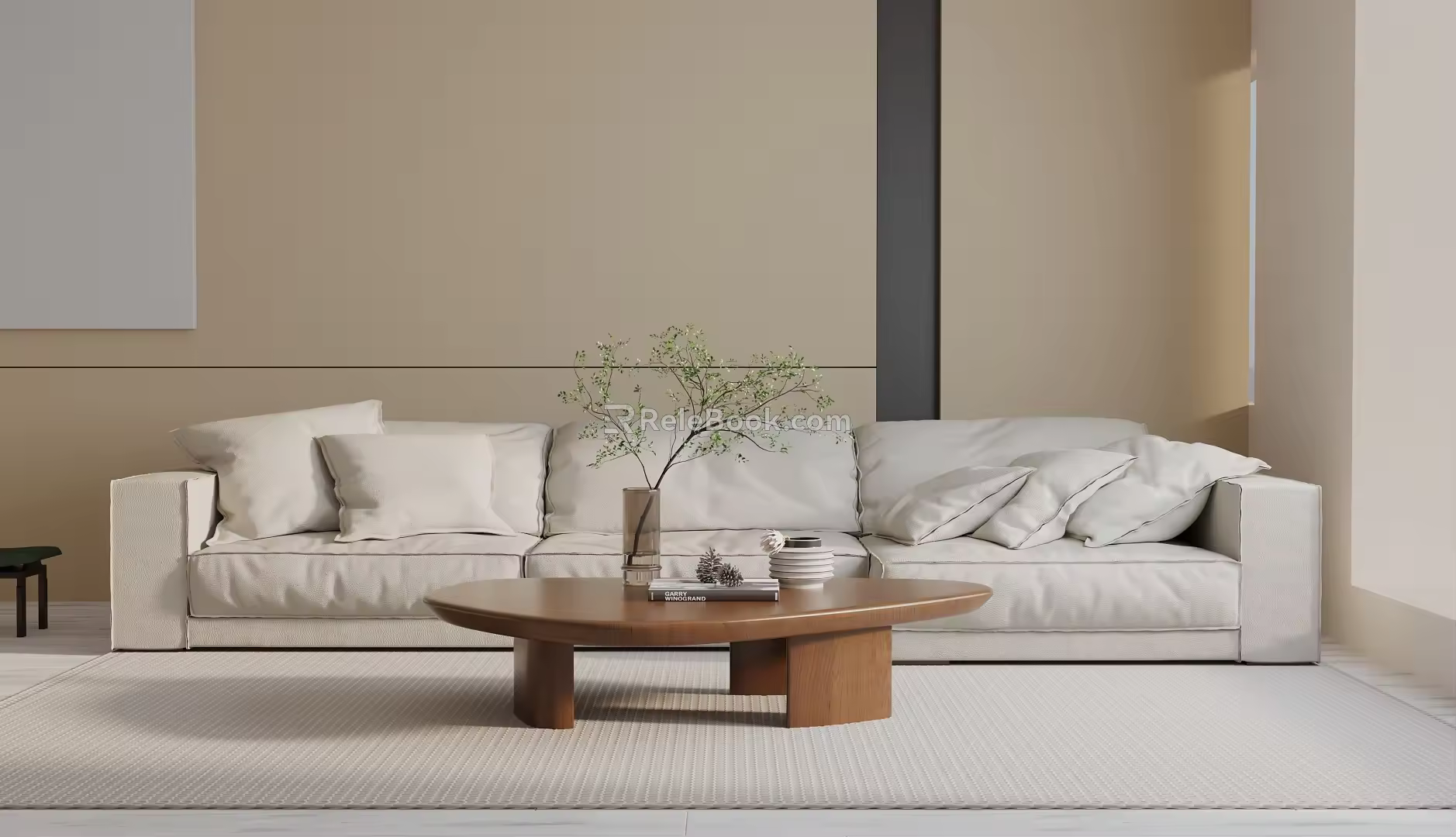 Modern three-seat sofa 3d model