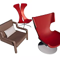 Modern Accent Chairs in Red and Brown with Various Stylish Designs for Home