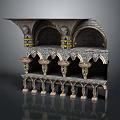 Classical Architecture Model With Multi layered Structure Arched Openings Decorative Columns And Intricate Carvings 3d model
