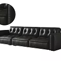 Modern Black Leather Sectional Sofa Set With Tufted Back And Comfortable Seats 3d model