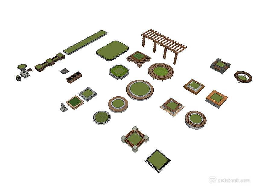 Diverse Tree Pit Designs For Urban Landscaping And Garden Projects 3d model