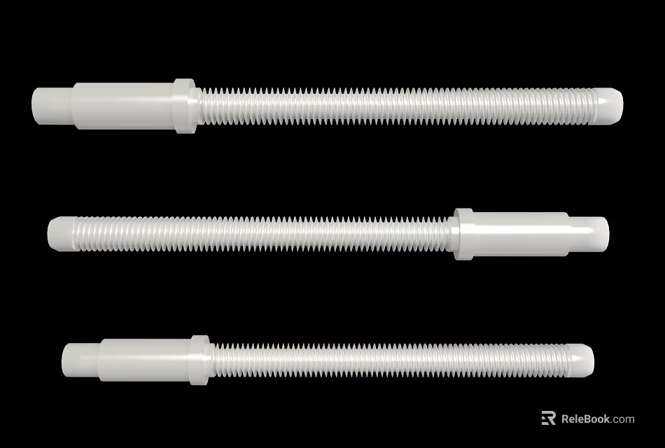 High Quality White Threaded Metal Hardware Tools For Industrial Construction Use 3d model 